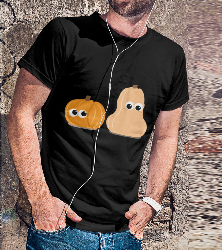 Funny Pumpkins Animated Halloween Gourd Duo With Googly Eyes T-Shirt