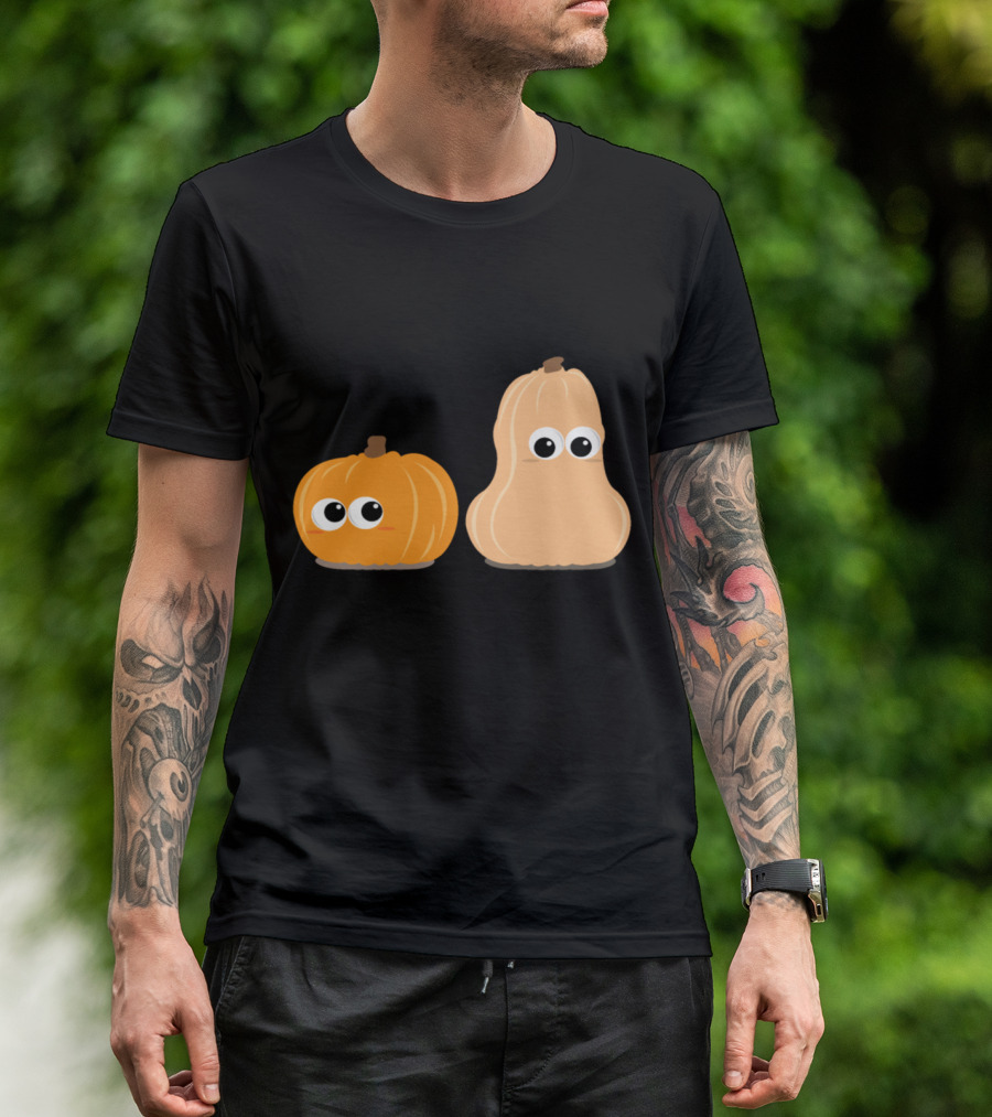 Funny Pumpkins Animated Halloween Gourd Duo With Googly Eyes T-Shirt