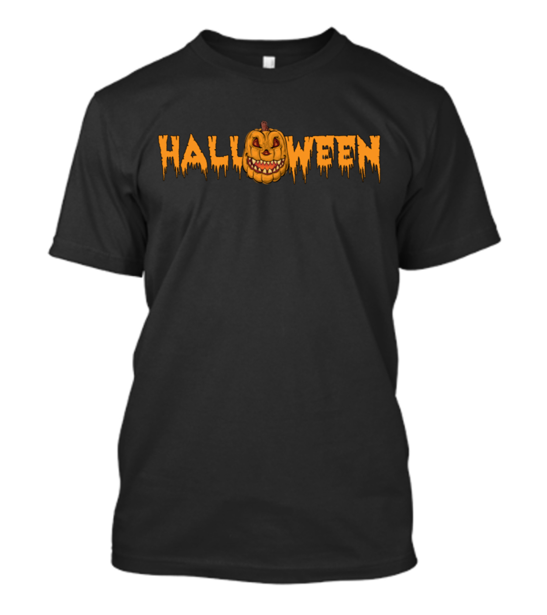 Halloween Pumpkin Dripping Text Horror T-Shirt