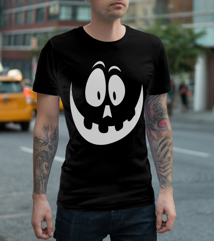 Grinning Pumpkin Face Spooky Jack-O'-Lantern Expression T-Shirt
