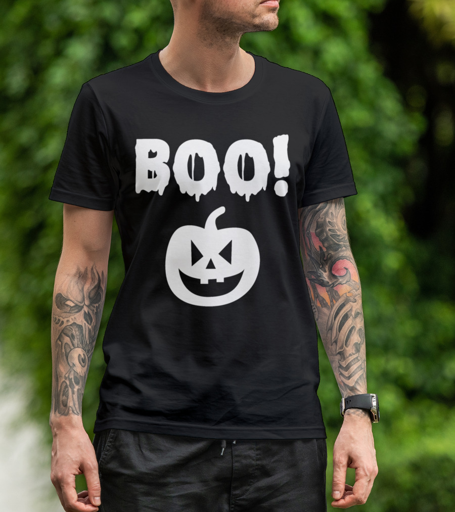Boo Pumpkin Jack-O'-Lantern Halloween T-Shirt