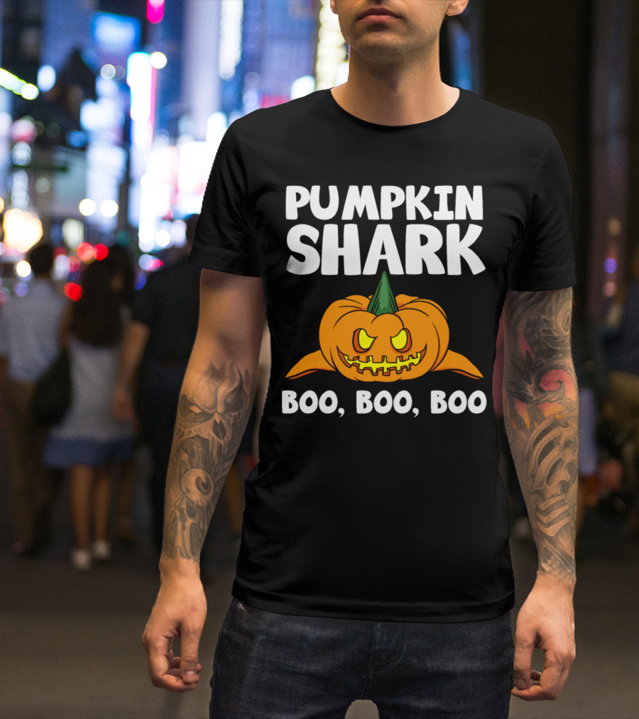 Pumpkin Shark Boo Boo Boo Halloween Present T-Shirt