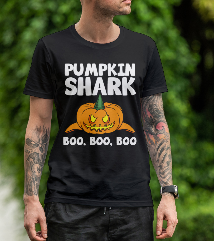 Pumpkin Shark Boo Boo Boo Halloween Present T-Shirt
