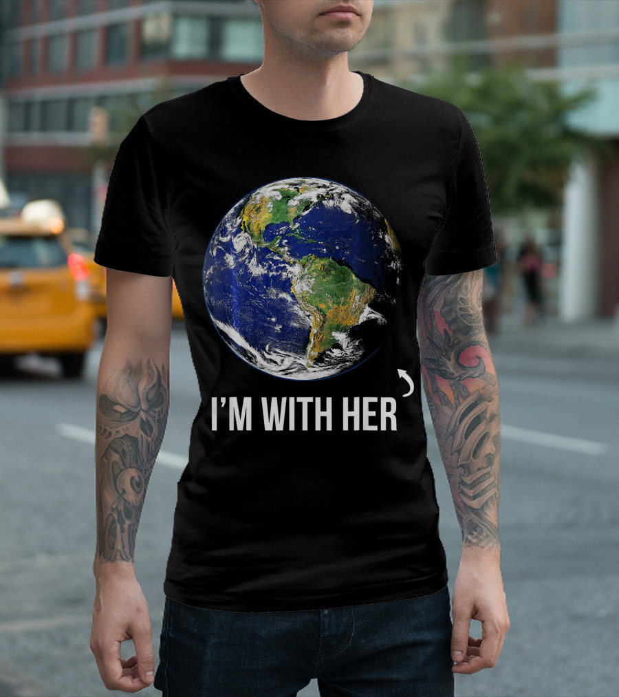 I'm With Her Earth Arrow T-Shirt