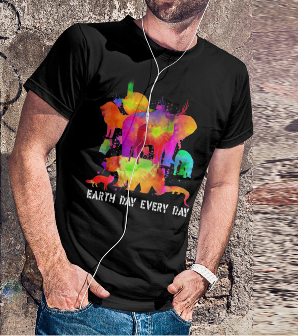 Earth Day Every Day Colorful Animal T-Shirt