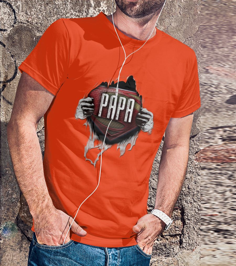 Papa Superman Logo Hero Father's Day T-Shirt