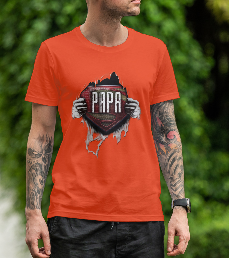 Papa Superman Logo Hero Father's Day T-Shirt