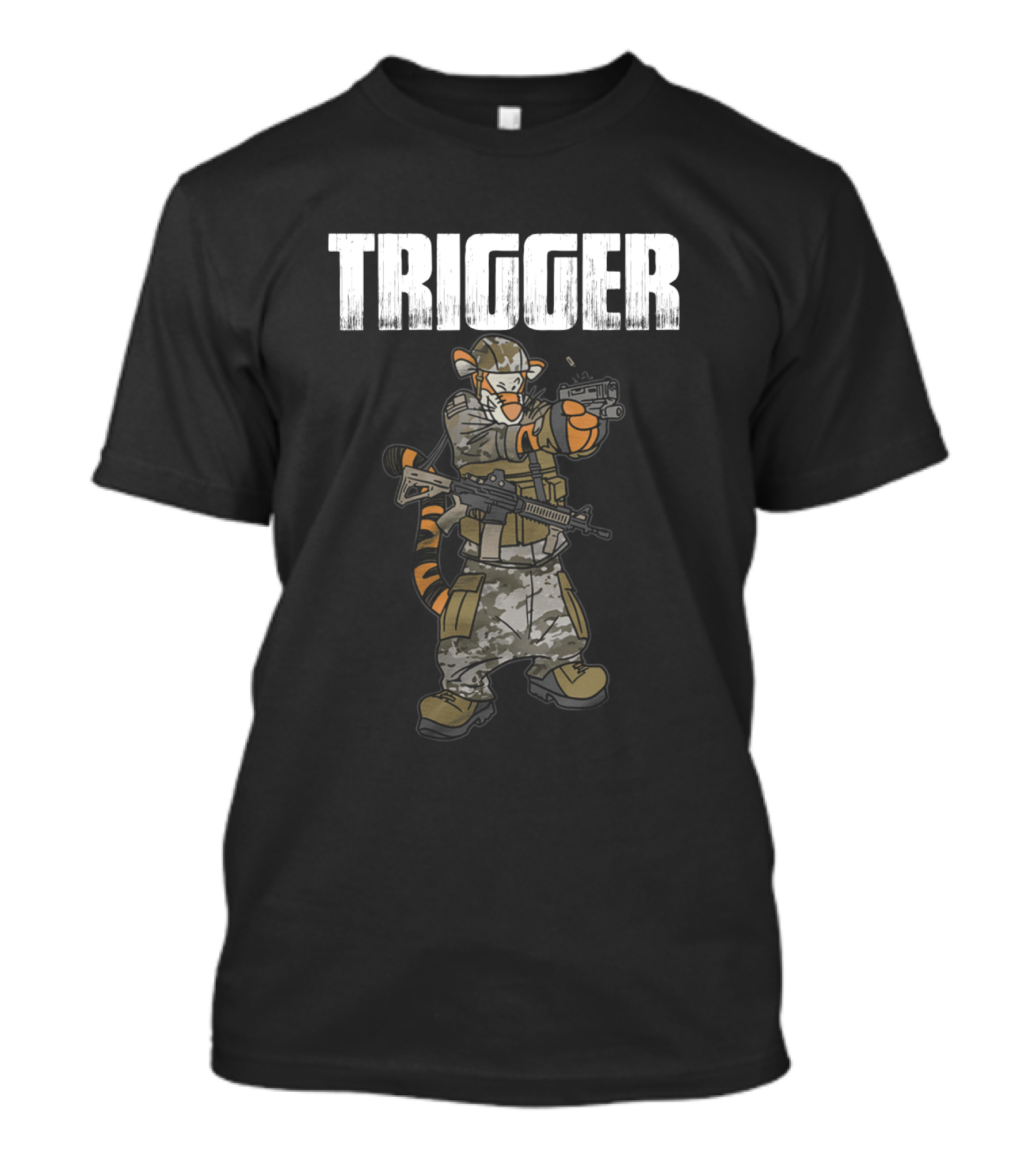 Tactical Trigger Tiger In Military Gear T-Shirt