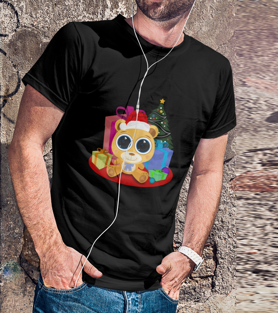 Christmas Teddy Bear With Gifts And Christmas Tree T-Shirt