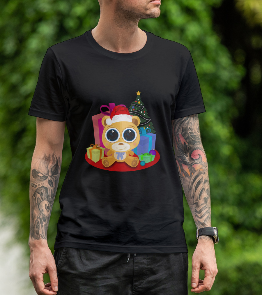 Christmas Teddy Bear With Gifts And Christmas Tree T-Shirt