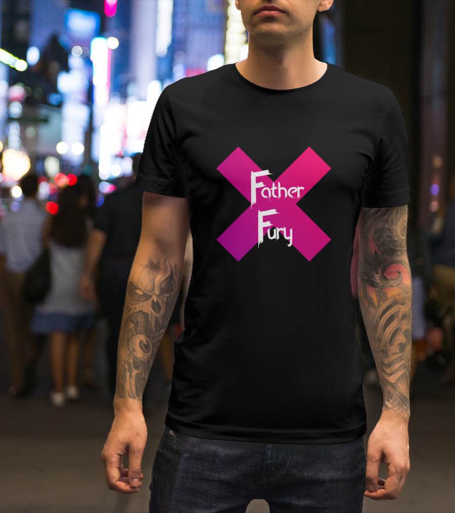 Father Fury X Purple Pink Gradient Cross T-Shirt