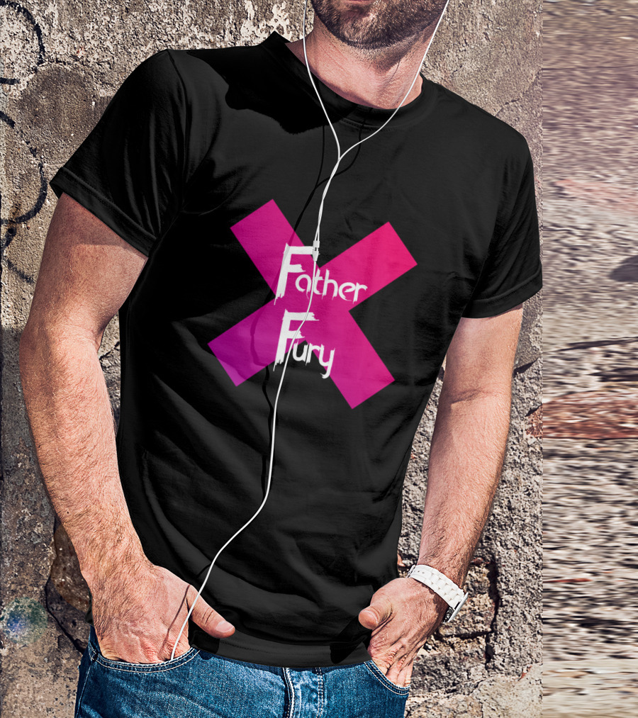 Father Fury X Purple Pink Gradient Cross T-Shirt