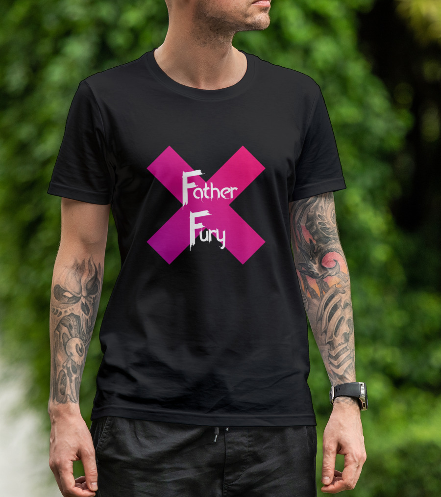 Father Fury X Purple Pink Gradient Cross T-Shirt
