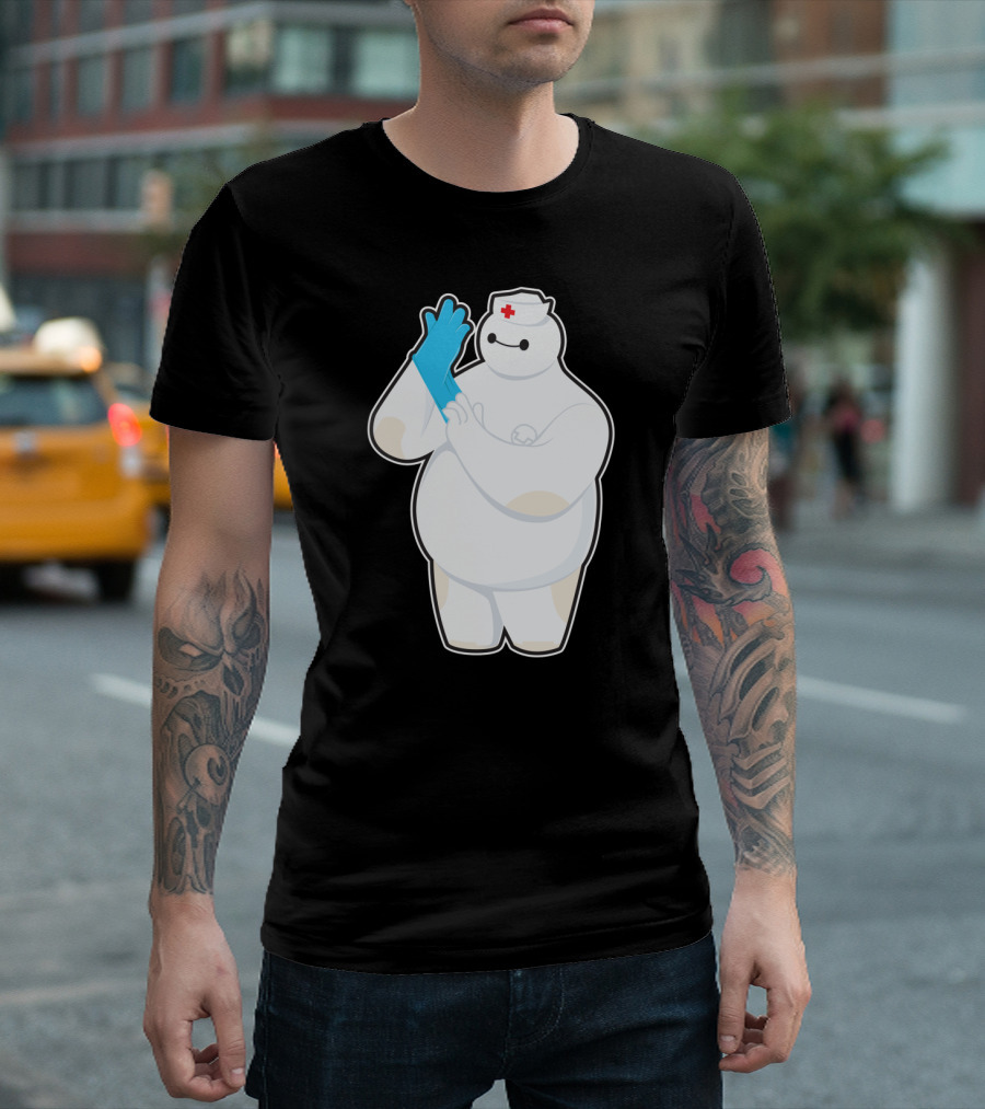 Baymax Nurse Cosplay With Gloves And Nurse Hat T-Shirt