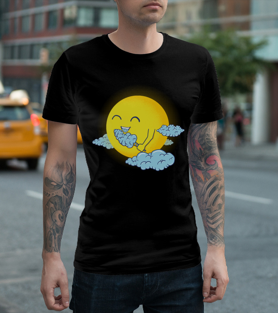 Smiling Sun Enjoying Fluffy Cloud Candy Cotton Bliss T-Shirt