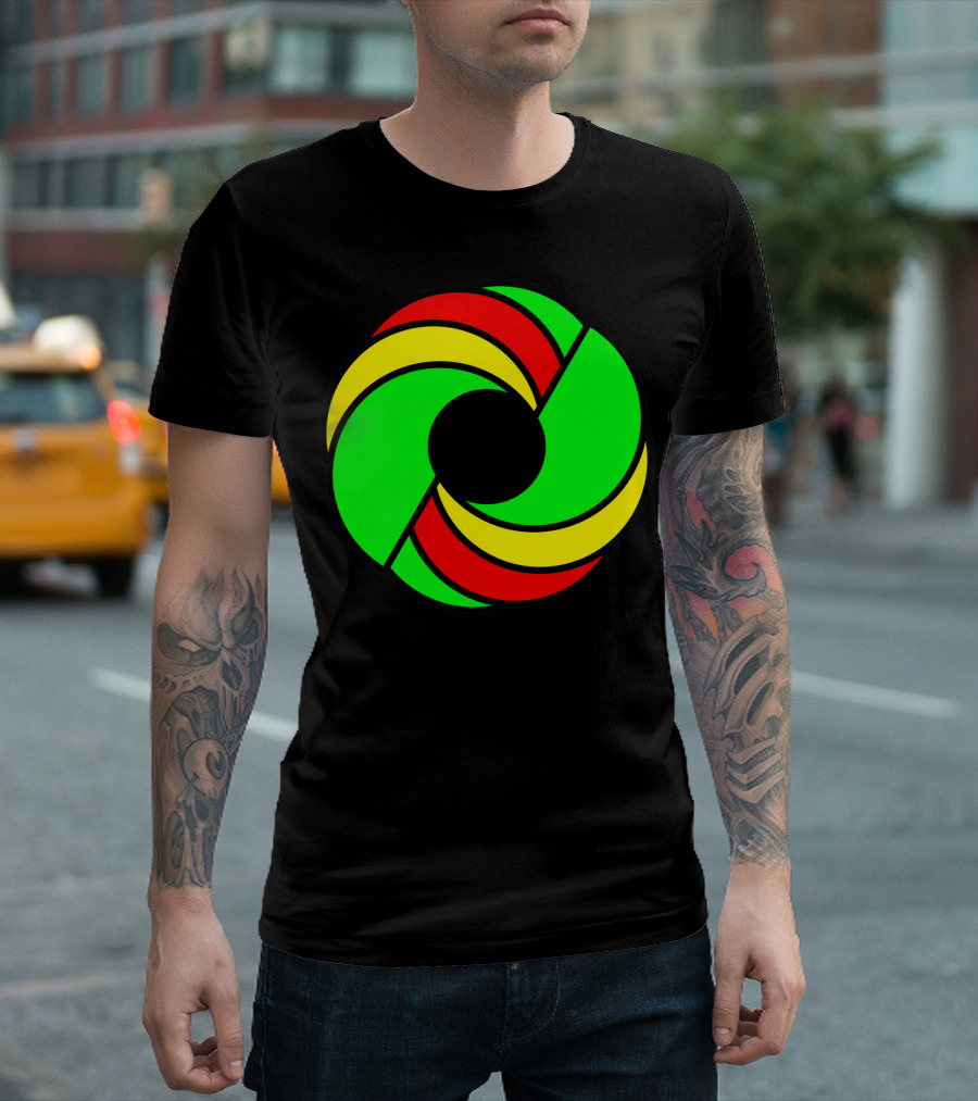 Cirful Colorful Spiral Green Yellow Red T-Shirt