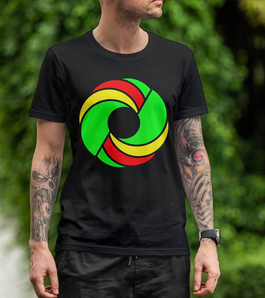 Cirful Colorful Spiral Green Yellow Red T-Shirt