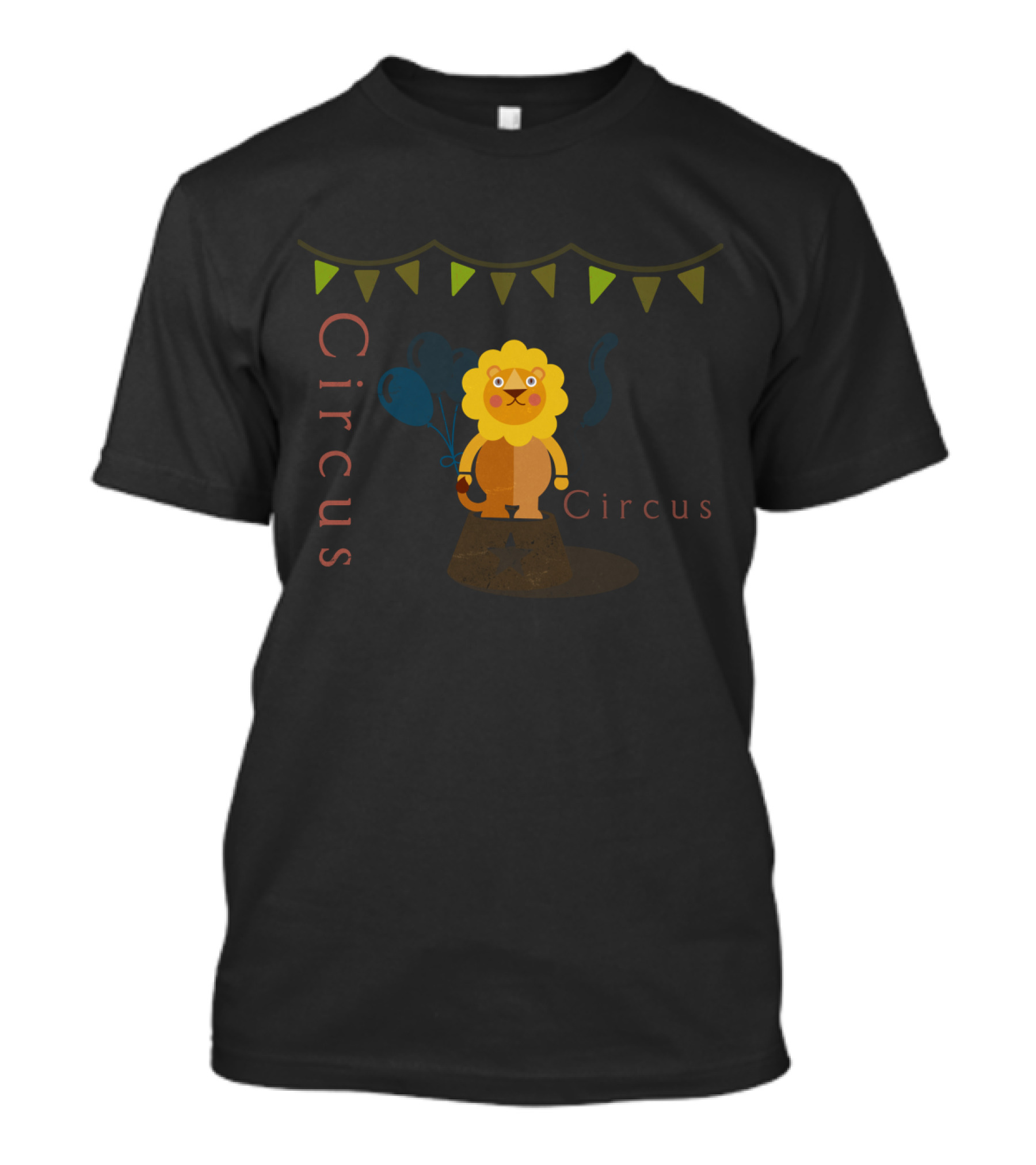 Circus Circus Lion With Balloons And Bunting Garland T-Shirt