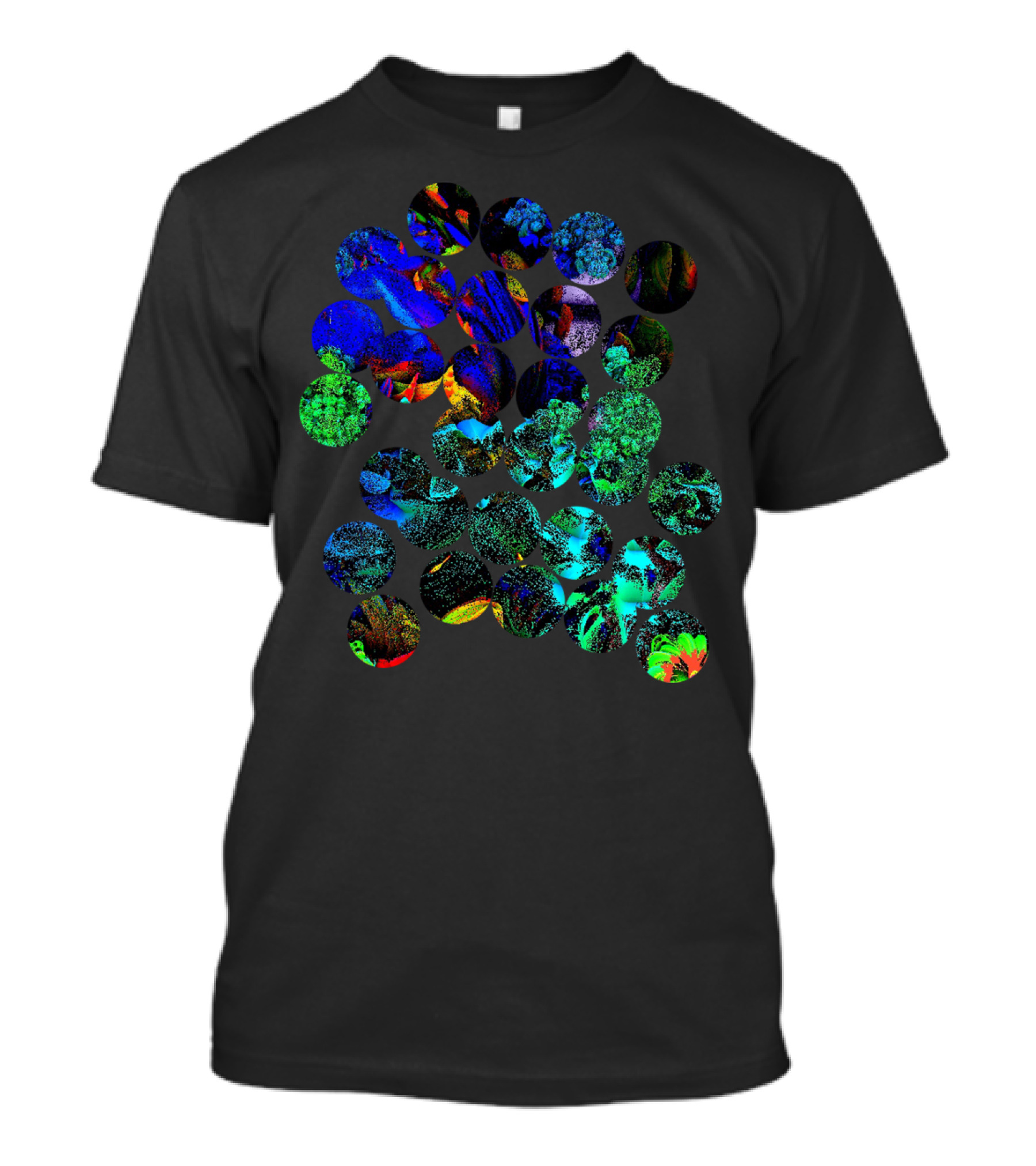 Geometric Vibrant Circle Chaos With Abstract Colors T-Shirt