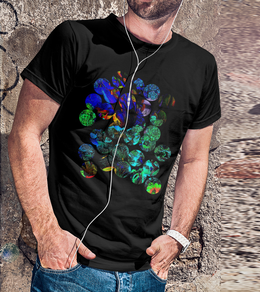 Geometric Vibrant Circle Chaos With Abstract Colors T-Shirt