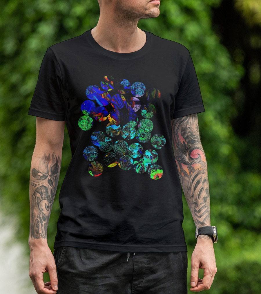 Geometric Vibrant Circle Chaos With Abstract Colors T-Shirt