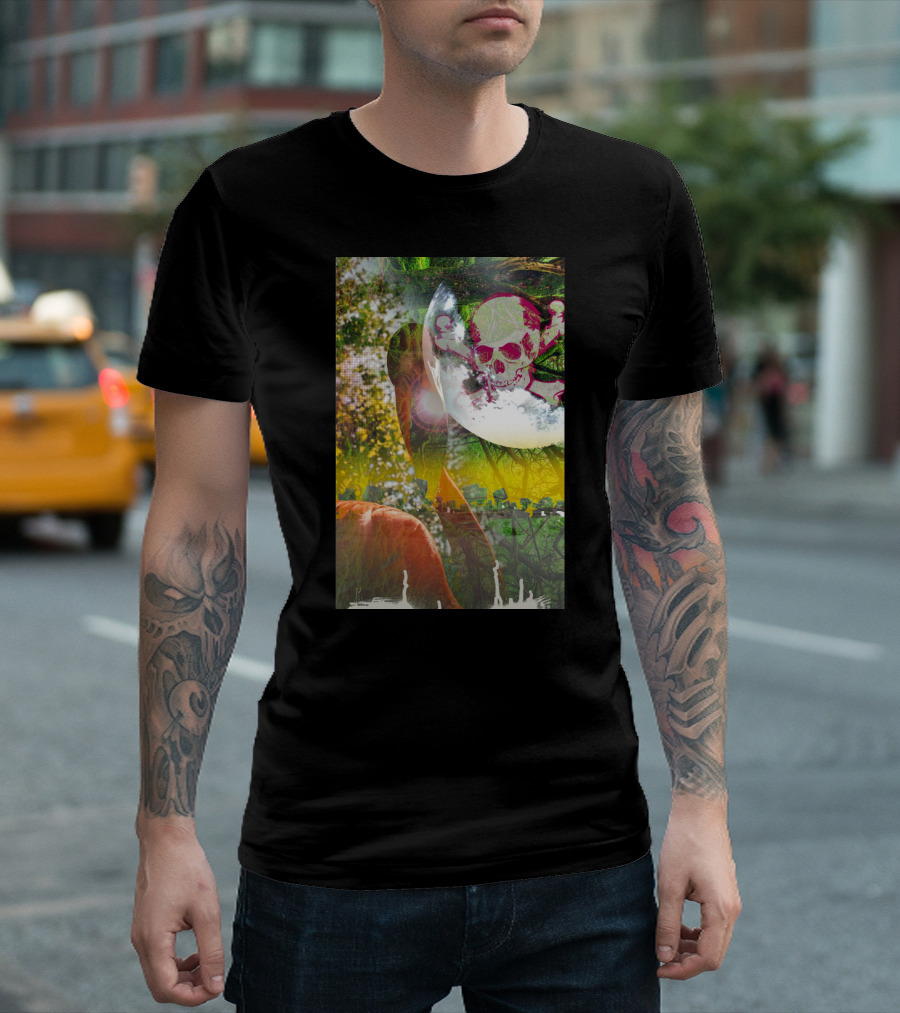 Skull Swamp Vibrant Nature With Skull and Crossbones T-Shirt