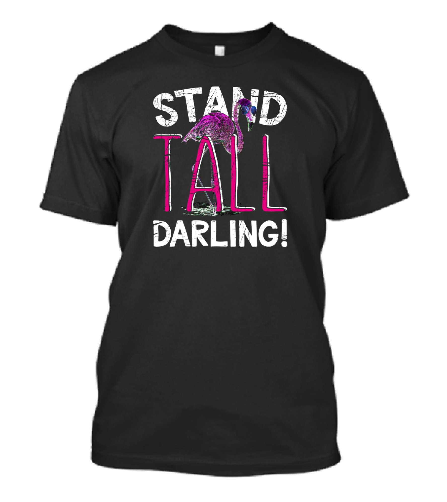 Stand Tall Darling Flamingo Funny Prints T-Shirt