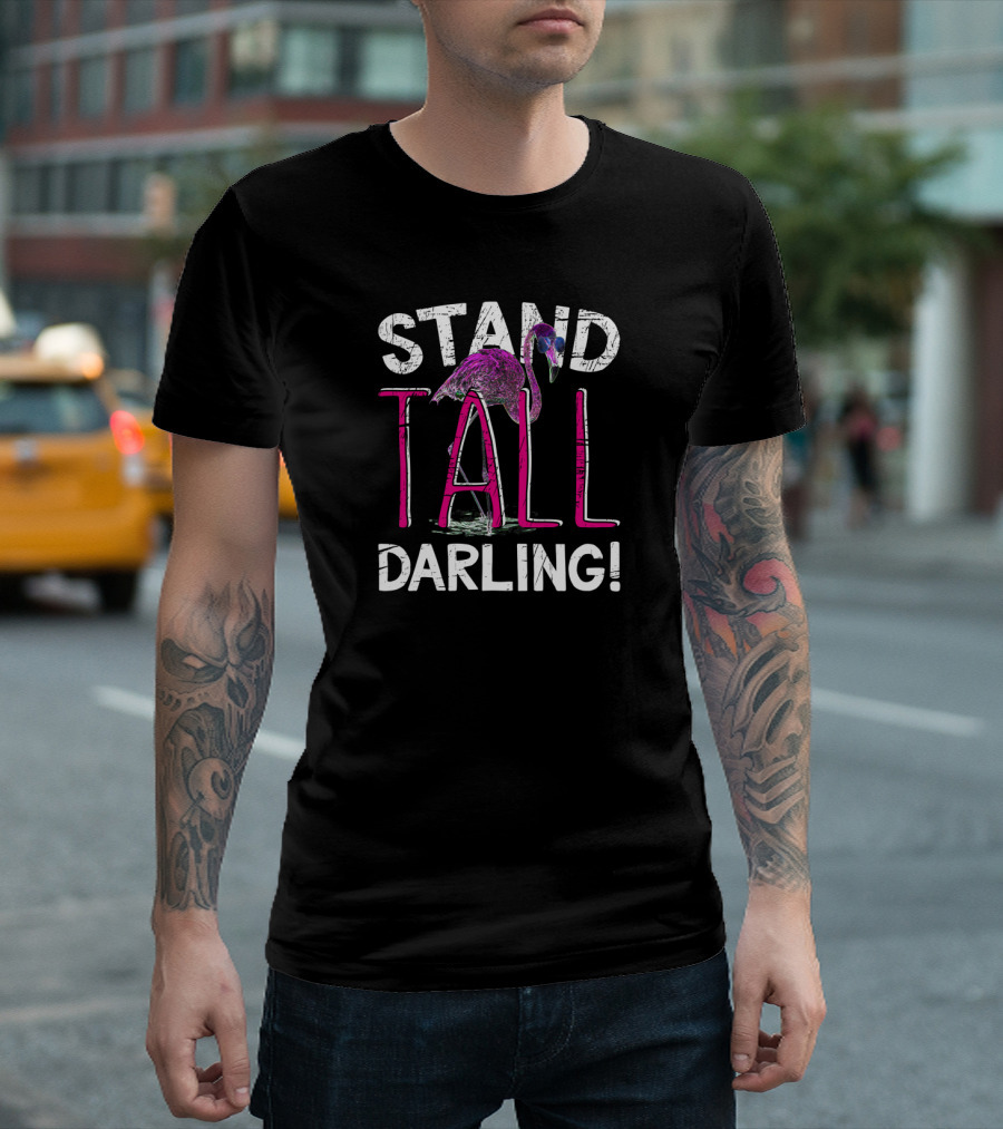 Stand Tall Darling Flamingo Funny Prints T-Shirt