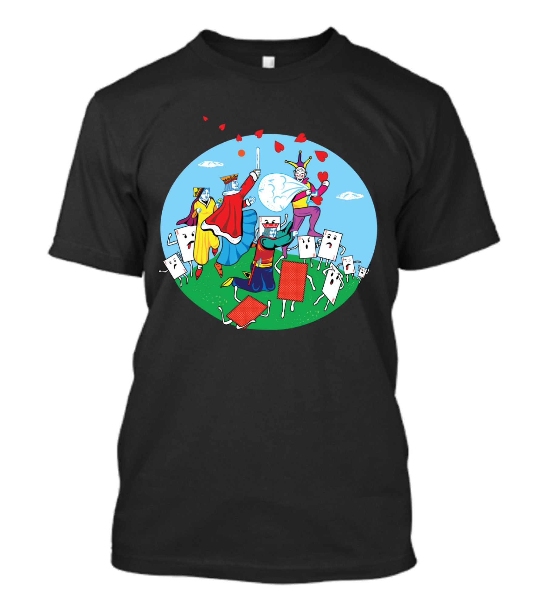 Thief Of Hearts Playing Cards Fantasy Under Moonlit Sky T-Shirt