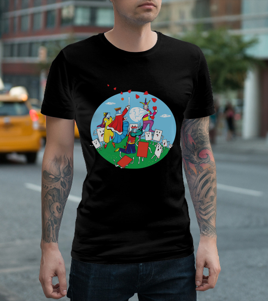 Thief Of Hearts Playing Cards Fantasy Under Moonlit Sky T-Shirt