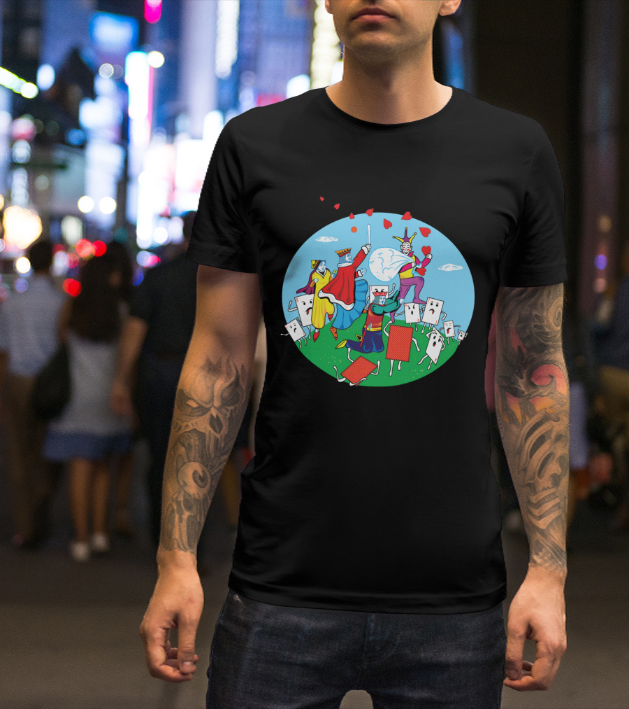 Thief Of Hearts Playing Cards Fantasy Under Moonlit Sky T-Shirt