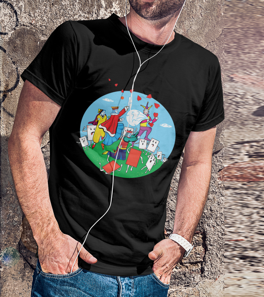 Thief Of Hearts Playing Cards Fantasy Under Moonlit Sky T-Shirt
