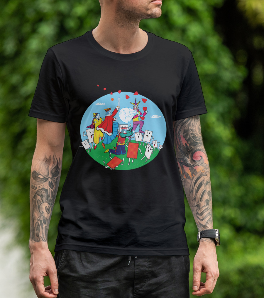 Thief Of Hearts Playing Cards Fantasy Under Moonlit Sky T-Shirt