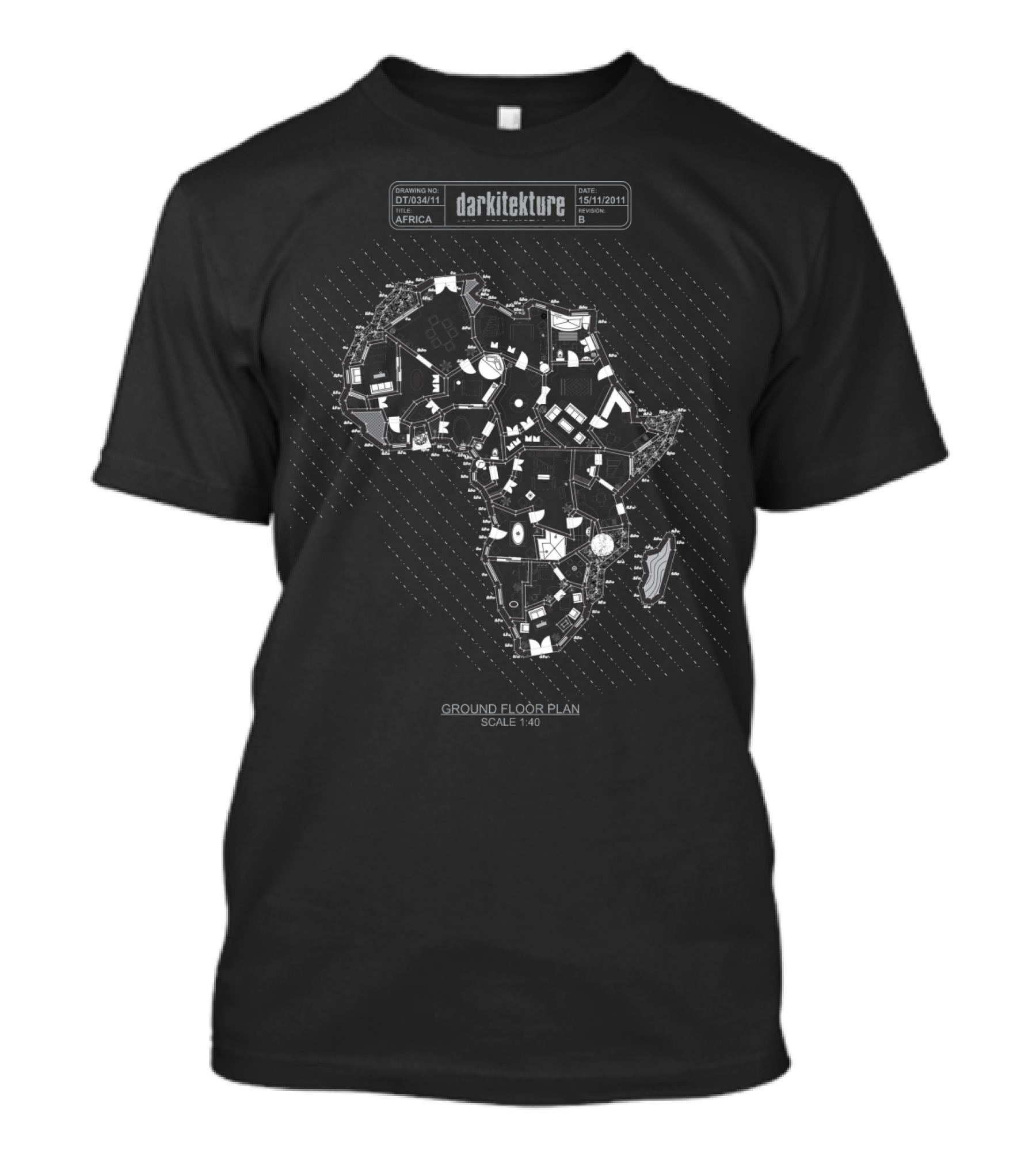Darkitekture Africa Ground Floor Plan 15/11/2011 Scale 1:40 T-Shirt