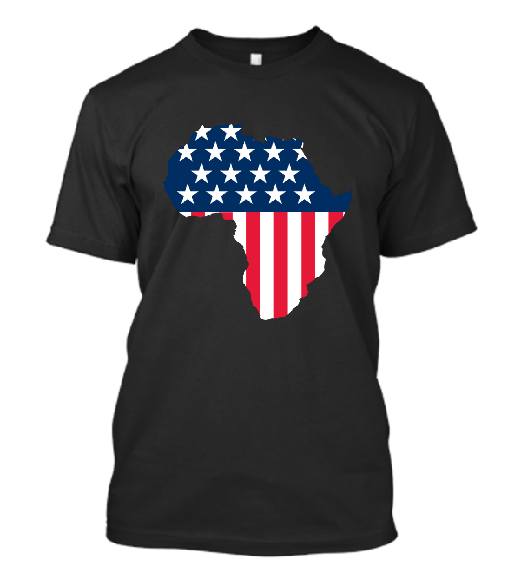 African American Flag Map Stars And Stripes On Africa T-Shirt