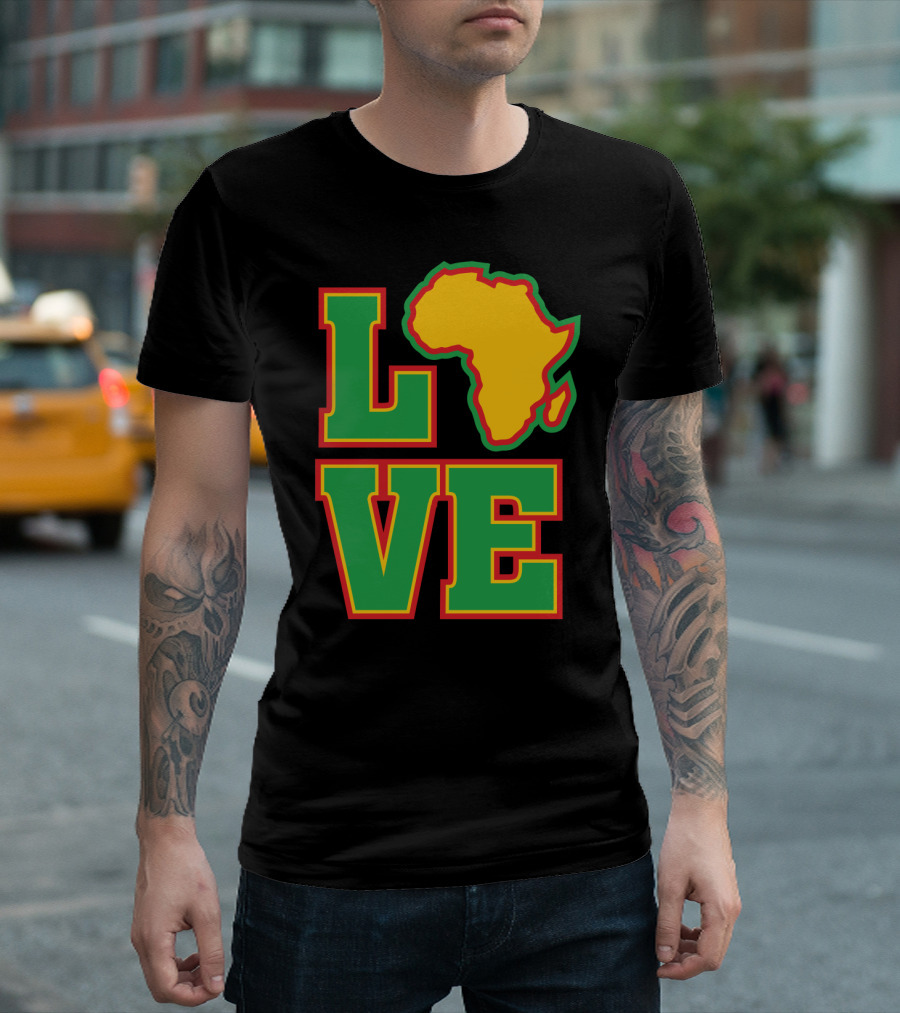 Love Africa Black History Month Proud African American Pride T-Shirt