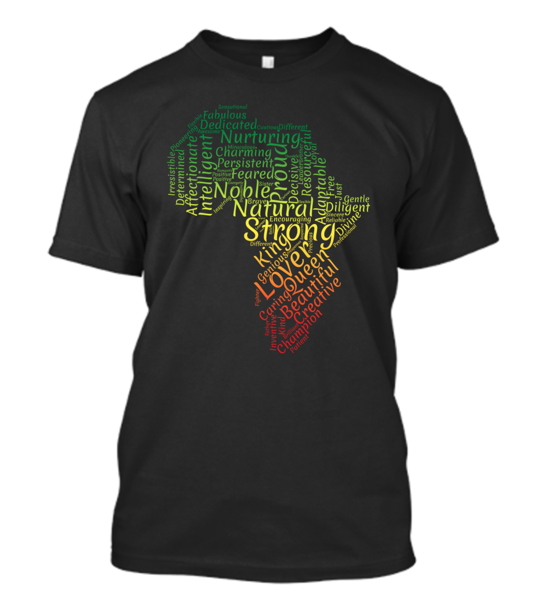 Nurturing Natural Strong Unique Africa Word Art In Shape Of Continent T-Shirt