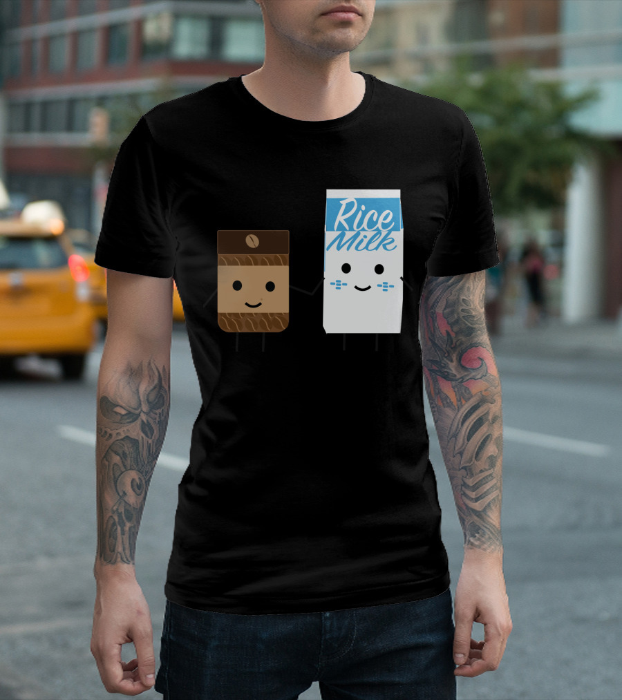Rice Milk + Coffee Cartoon Love Equation T-Shirt