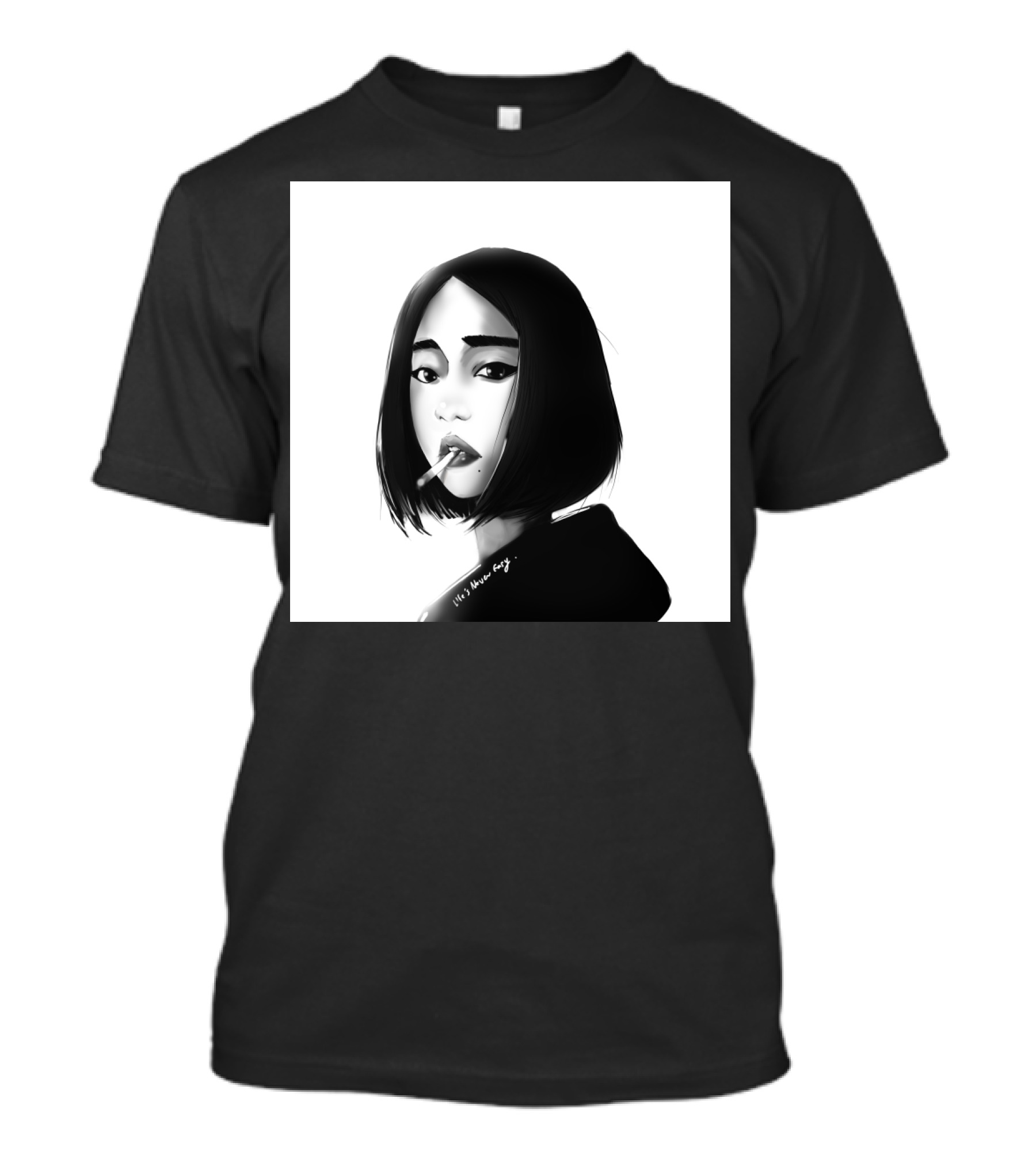 Ulzzang Girl With Black Hair It's Never Easy T-Shirt