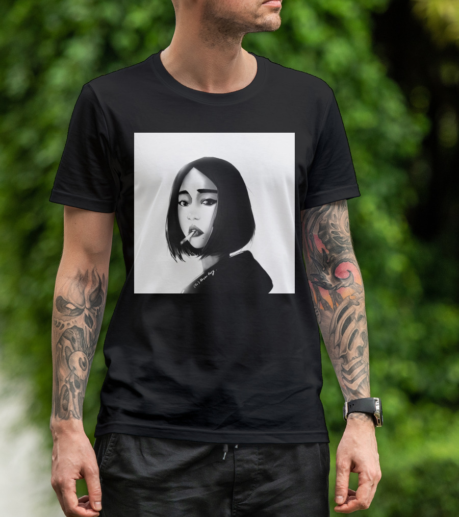 Ulzzang Girl With Black Hair It's Never Easy T-Shirt