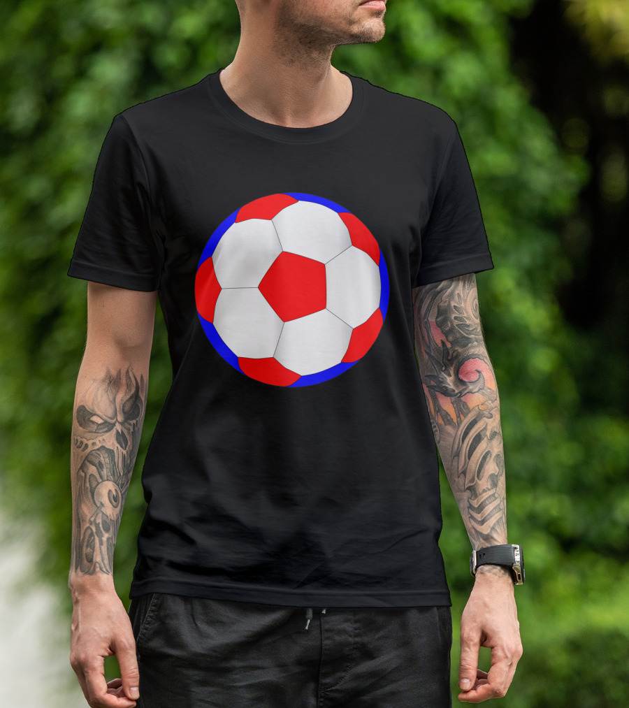 Red White And Blue Soccer Ball T-Shirt