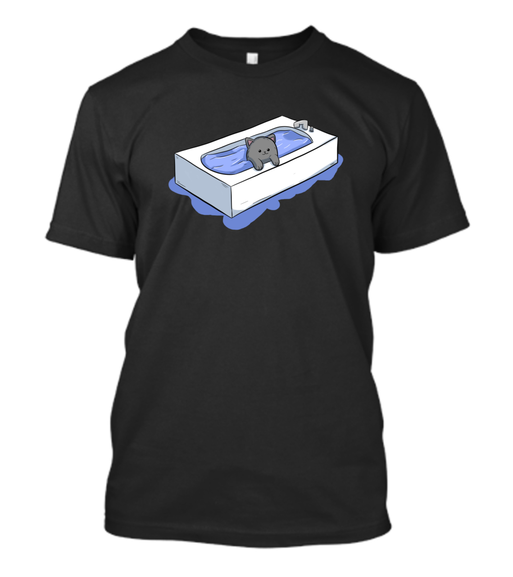 Cats Bathtub Wash Shower Miau Cute Relaxing Cat In Tub T-Shirt