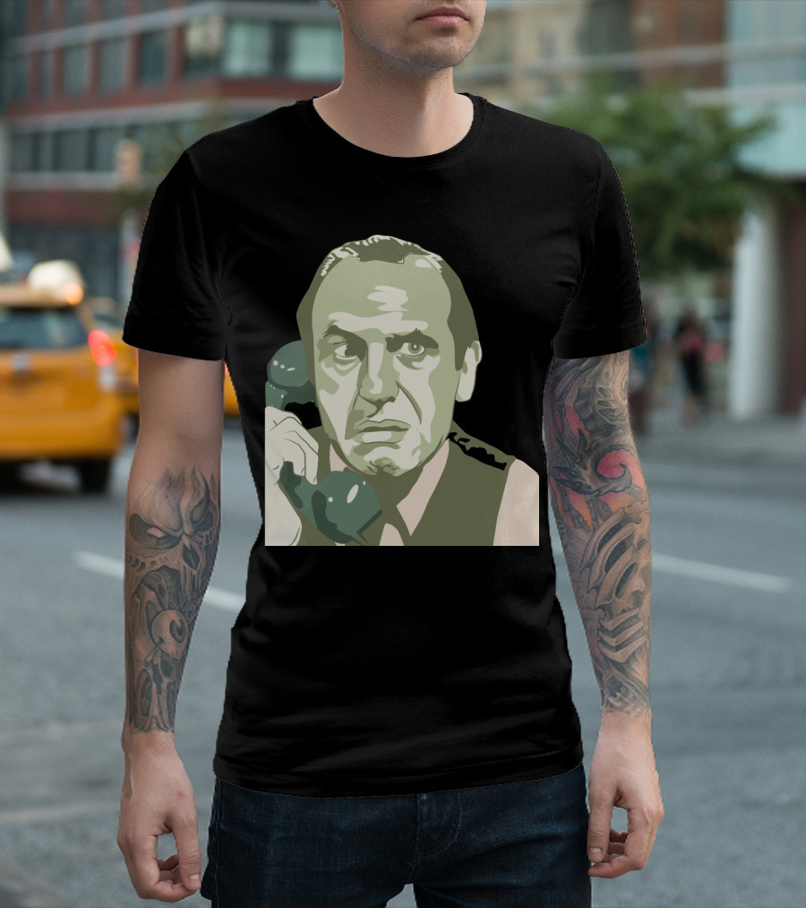 Reginald Perrin Retro Portrait with Telephone T-Shirt