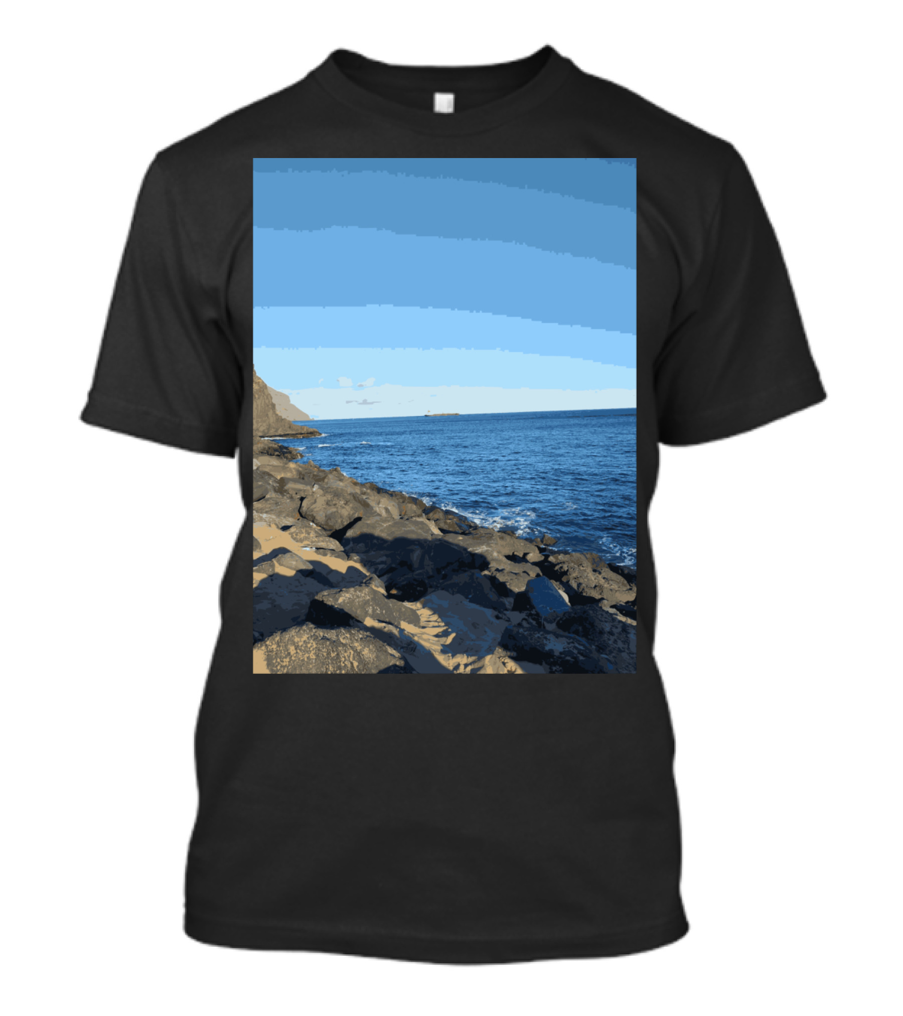 Scenic Las Teresitas Beach Coastline Tenerife And Gran Canaria Shores T-Shirt