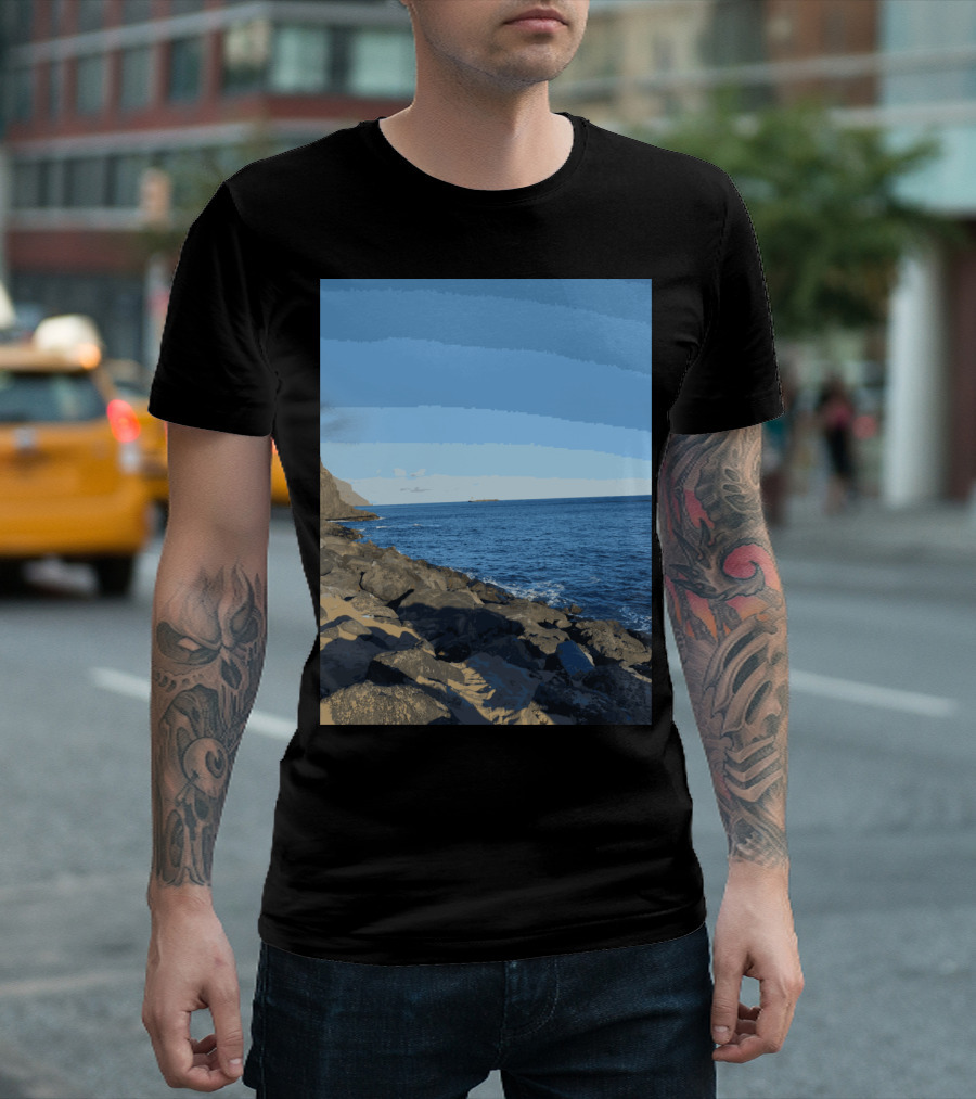 Scenic Las Teresitas Beach Coastline Tenerife And Gran Canaria Shores T-Shirt