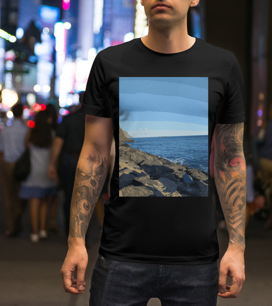 Scenic Las Teresitas Beach Coastline Tenerife And Gran Canaria Shores T-Shirt