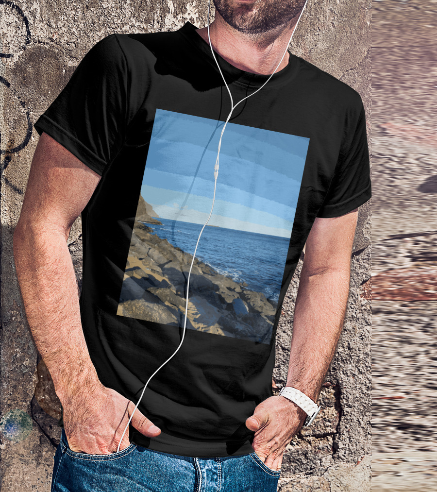 Scenic Las Teresitas Beach Coastline Tenerife And Gran Canaria Shores T-Shirt
