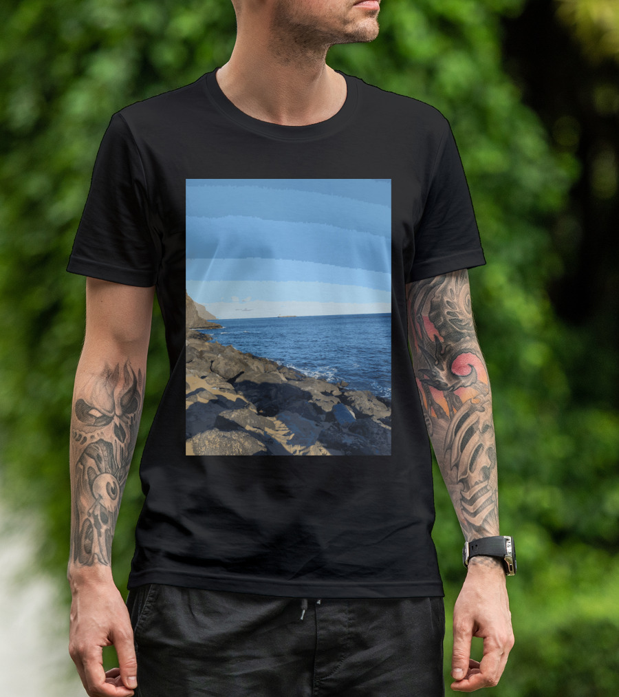 Scenic Las Teresitas Beach Coastline Tenerife And Gran Canaria Shores T-Shirt