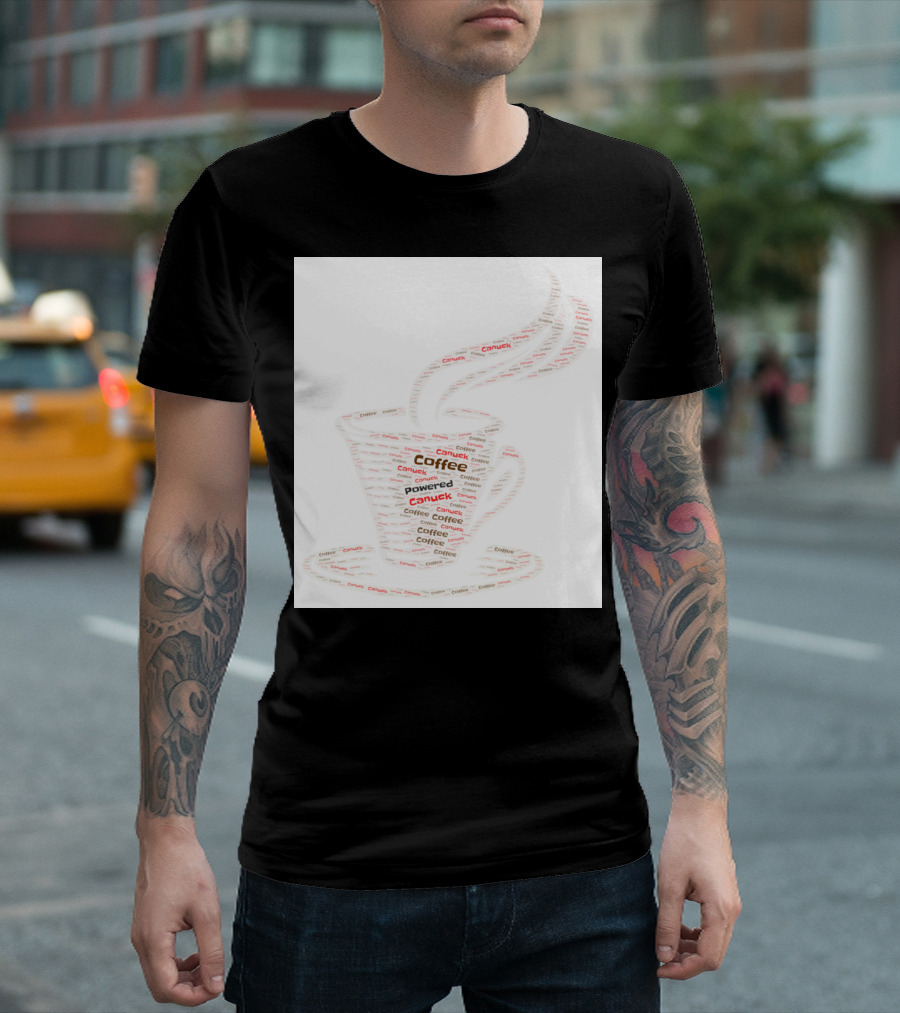 Coffee Canuck Powered Cup Word T-Shirt