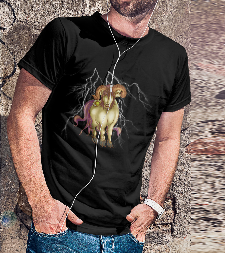 Lightning Ram Creature With Horns - Chinese Monster T-Shirt